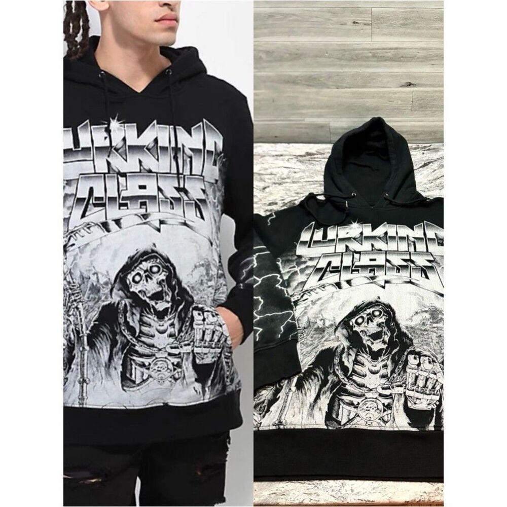 Lurk King Class Black Graphic Pullover Hoodie - Men's S